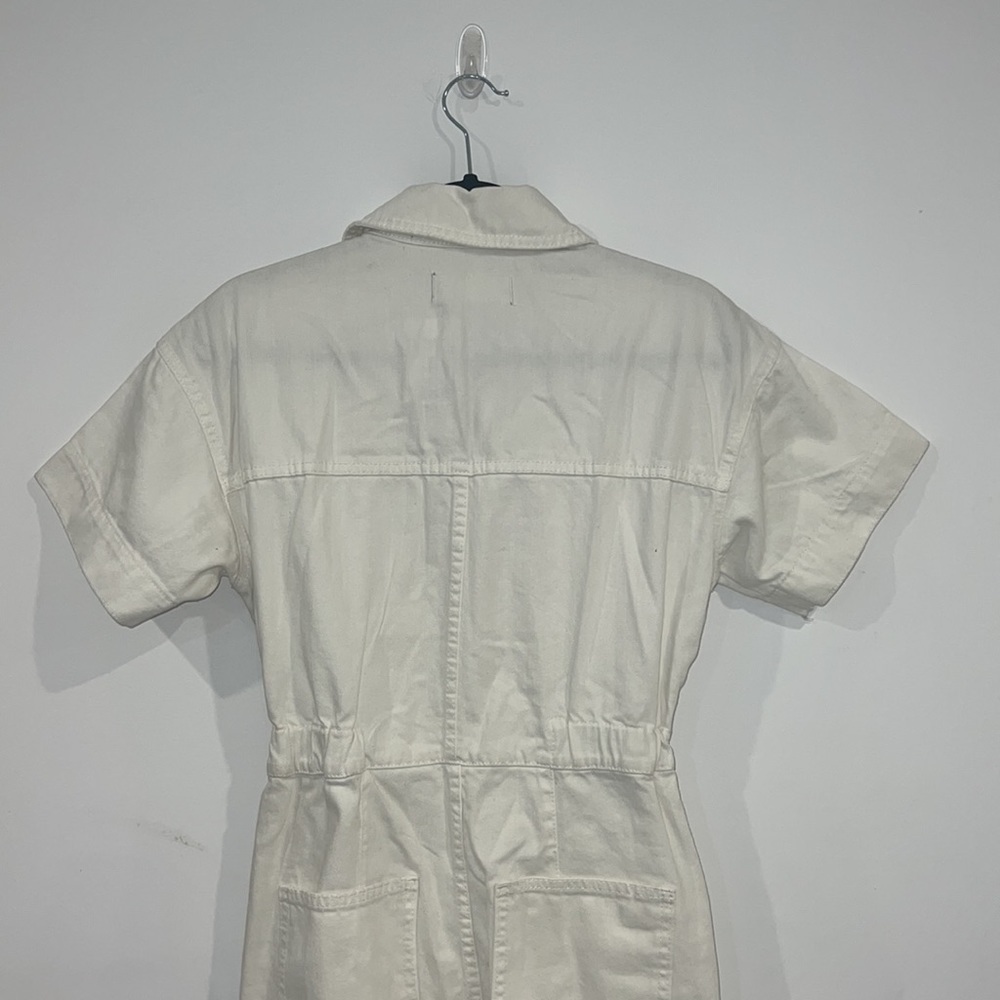 FREE People Marci button through denim jumpsuit in white size XS - Picture 12 of 17